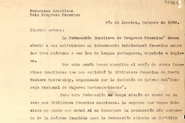 [Carta] 1940 oct., Río de Janeiro, [Brasil] [a] [Gabriela Mistral]