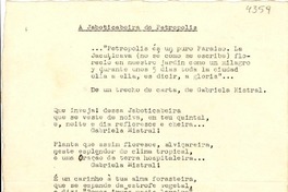 [Carta] 1941 ene. 20, Río de Janeiro [a] Gabriela Mistral