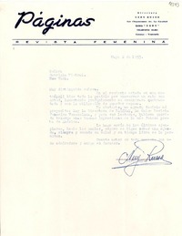 [Carta] 1953 mayo 2, Caracas, Venezuela [a] Gabriela Mistral, New York