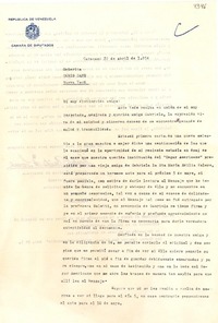 [Carta] 1954 abr. 22, Caracas Venezuela [a] Doris Dana, Nueva York