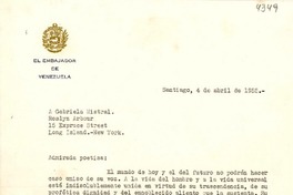 [Carta] 1955 abr. 4, Santiago, Chile [a] Gabriela Mistral, Long Island, New York