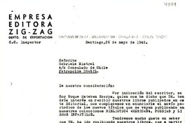 [Carta] 1942 mayo 26, Santiago [a] Gabriela Mistral, Petrópolis