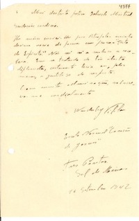 [Carta] 1942 sept. 16, Tres Pontas, Minas Gerais [a] Gabriela Mistral