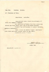 [Carta] [1943], [Brasil] [a] Gabriela Mistral, Caruarú, [Brasil]