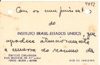 [Tarjeta] 1943 nov. 20, Río de Janeiro [a] Gabriela Mistral
