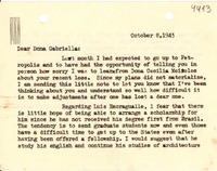 [Carta] 1943 oct. 8, Río de Janeiro [a] Gabriela Mistral