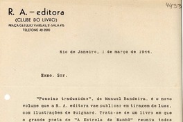 [Carta] 1944 mar. 1, Río de Janeiro [a] [Gabriela Mistral]