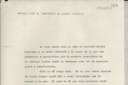 Mensaje para el cumpleaños de Albert Einstein