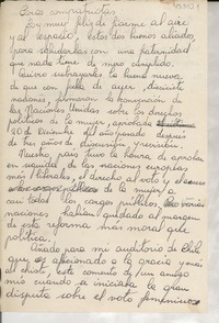 Mensaje por radio a Chile : la convención sobre los derechos de la mujer