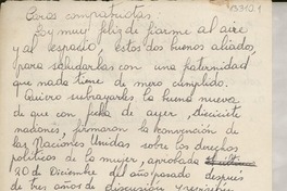 Mensaje por radio a Chile : la convención sobre los derechos de la mujer