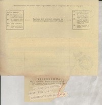 [Telegrama] 1951 sept. 4, Paris, [France] [a] Gabriela Mistral, Naples, Italie