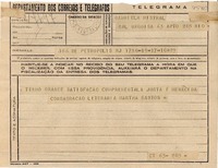 [Telegrama] 1945 nov. 17, Petrópolis, RJ, [Brasil] [a] Gabriela Mistral, Rio, [Brasil]