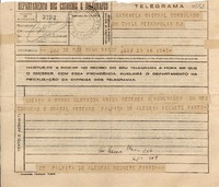 [Telegrama] 1945 nov. 16, Rio DF, [Brasil] [a] Gabriela Mistral, Consulado do Chile, Petrópolis, RJ, [Brasil]