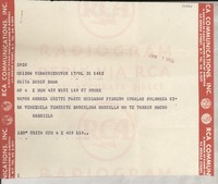 [Telegrama] 1950 ene. 1, Veracruz, [México] [a] Doris Dana, New York, [EE.UU.]