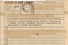 [Telegrama] 1945 nov. 17, Petrópolis, Brasil [a] Gabriela Mistral