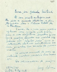 [Carta] 1945 nov. 27, Castelo, Esp. Santo, [Brasil] [a] Gabriela Mistral, Petrópolis