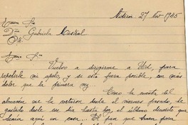 [Carta] 1945 nov. 27, Niteroi, [Río de Janeiro] [a] Gabriela Mistral