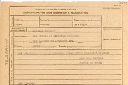 [Telegrama] 1945 nov. 23, [Brasil] [a] Ana Amelia de Mendoca Carneiro