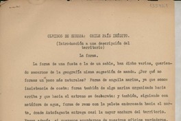 Olvidos de Europa : Chile país inédito