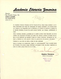 [Carta] [1946], Porto Alegre, Rio Grande del Sur, Brasil [a] Gabriela Mistral