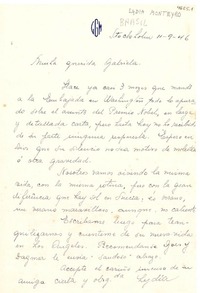 [Carta] 1946 sept. 11, Stockholm, [Suecia] [a] Gabriela [Mistral]