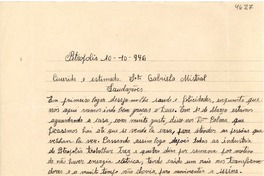 [Carta] 1946 oct. 10, Petrópolis [a] Gabriela Mistral