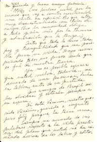 [Carta] 1946 nov. 8, Rio [de Janeiro], Brasil [a] Gabriela [Mistral]