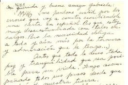 [Carta] 1946 nov. 8, Rio [de Janeiro], Brasil [a] Gabriela [Mistral]