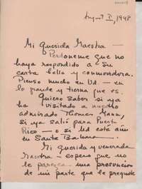 [Carta] 1948 ago. 1, New York [a] Gabriela Mistral