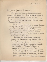 [Carta] 1948 ago. 22 [a] Gabriela Mistral