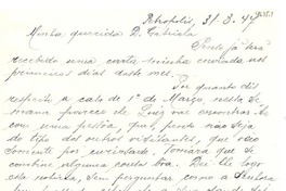 [Carta] 1947 mar. 31, Petrópolis [a] Gabriela Mistral