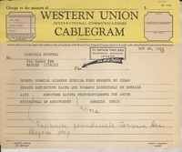 [Telegrama] 1952 nov. 26 [a] Gabriela Mistral, Naples, Italy