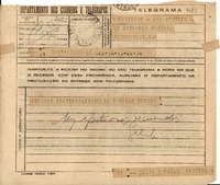 [Telegrama] 1945 nov. 16, Santiago, Chile [a] Gabriela Mistral, Petrópolis
