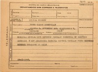 [Telegrama] 1945 nov. 28, [Brasil] [a] Jorge Valdes Menoeville, Santiago, Chile