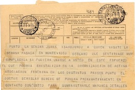 [Telegrama] 1951 mar. 23 [a] Gabriela Mistral, Rapallo, Génova