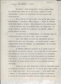 Palabras al llegar a Italia