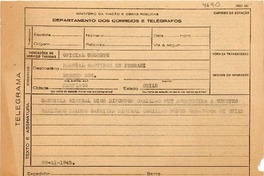 [Telegrama] 1945 nov. 28, Petrópolis [a] Marcial Martínez de Ferrari, Santiago, Chile