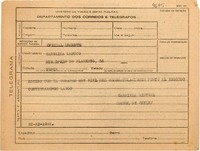 [Telegrama] 1945 nov. 23, Petrópolis [a] Carolina Nabuco, Río de Janeiro