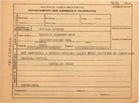 [Telegrama] 1945 nov. 28, Petrópolis [a] Carneiro Leao, Río de Janeiro