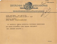 [Telegrama] [1950] mayo 16, Guatemala [a] Gabriela Mistral, Hotel México, Jalapa, Veracruz