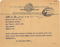 [Telegrama] 1950 sept. 19, México D. F. [a] Gabriela Mistral, Veracruz