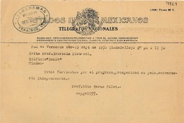 [Telegrama] 1950 sept. 19, Veracruz [a] Gabriela Mistral, Veracruz
