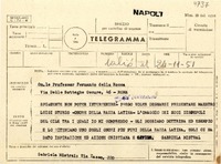 [Telegrama] 1951 nov. 24, Rapallo, Italia [a] Fernando della Rocca, Roma