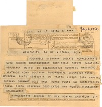 [Telegrama] 1952 ene. 6, México D.F. [a] Gabriela Mistral, Rapallo, [Italia]