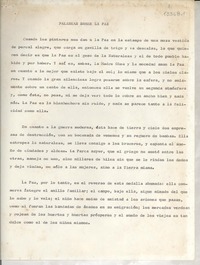 Palabras sobre la paz