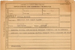 [Telegrama] 1945 nov. 23, Petrópolis [a] Juan Carlos Blanco, Montevideo, Uruguay