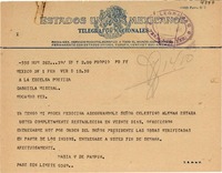 [Telegrama] 1949 feb. 1, México D.F. [a] Gabriela Mistral, [Hotel] Mocambo, Ver[acruz], [México]