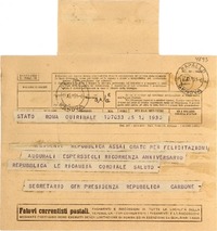 [Telegrama] 1951 jun. 12, Roma, [Italia] [a] Gabriela Mistral, Rapallo, [Italia]