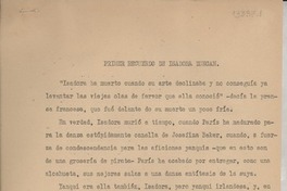 Primer recuerdo de Isadora Duncan