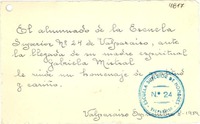 [Tarjeta] 1954 sept. 8, Valparaíso, [Chile] [a] Gabriela Mistral